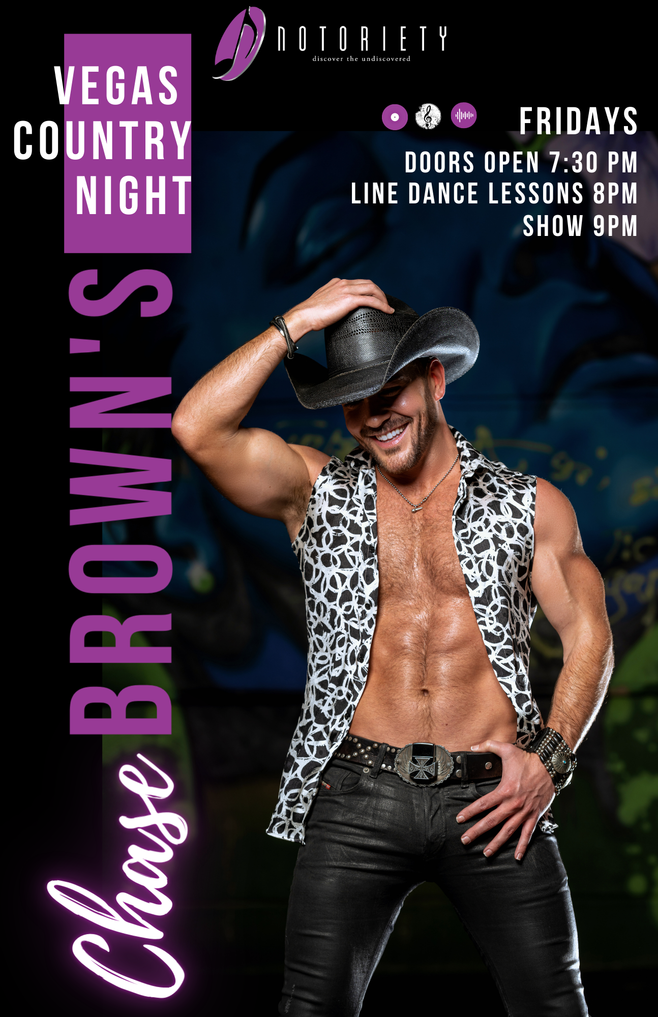 Chase Brown Vegas Country Night Tour Poster 2026